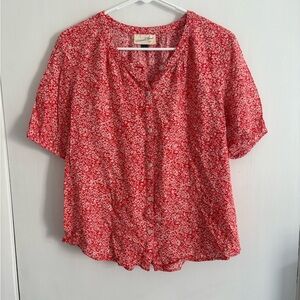 Universal Thread Red Floral Blouse